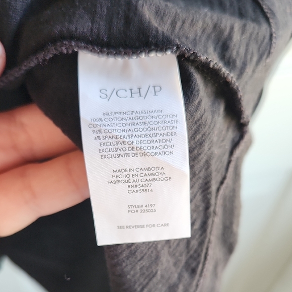 CAbi Black Long Sleeve Tee with Heart Hand Embroidery - Picture 5 of 6